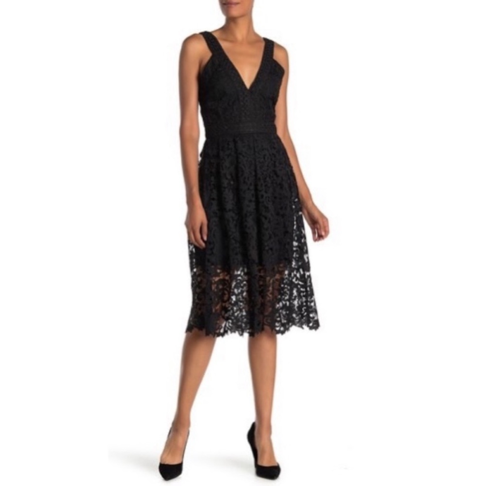 NEW Adelyn Rae Crochet Lace V-Neck Dress